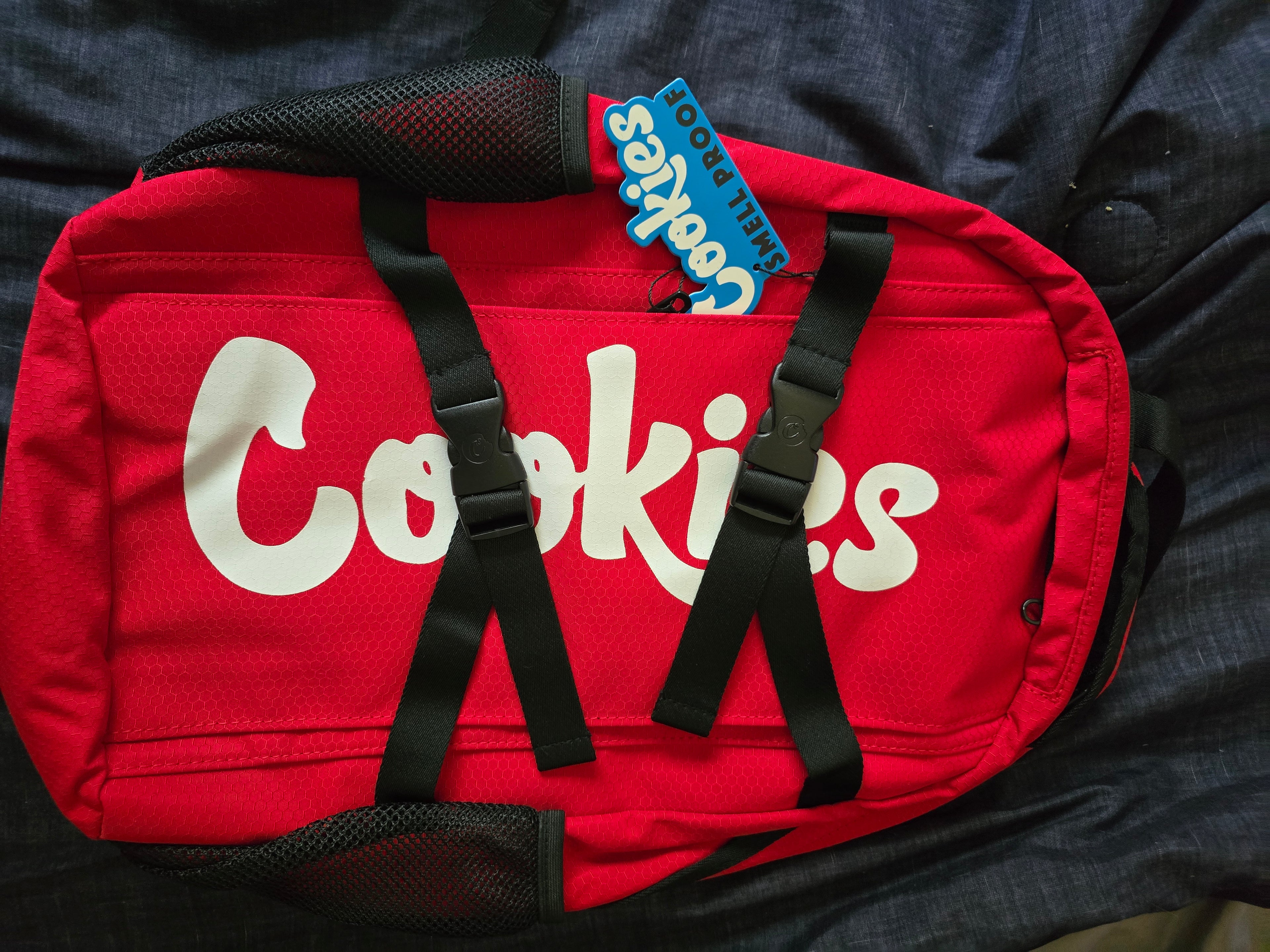 Cookies RipStop Nylon Smell Proof Backpack, Red/Black, NWT!