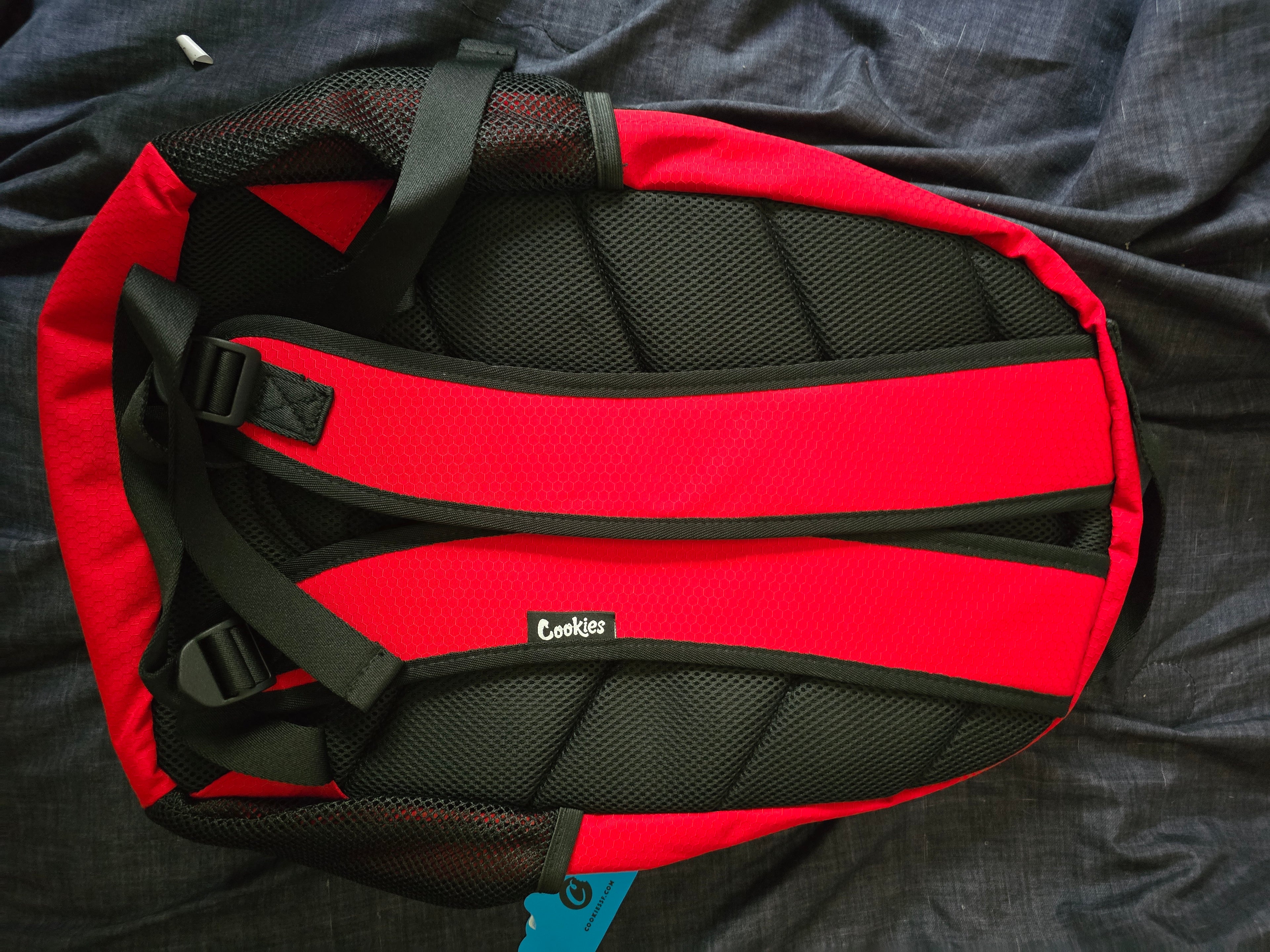Cookies RipStop Nylon Smell Proof Backpack, Red/Black, NWT!